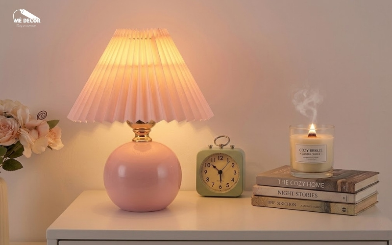 Decor phòng ngủ với đèn ngủ để bàn