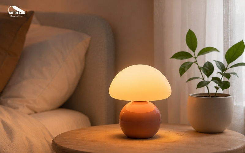 đèn bàn ngủ mini kiểu nấm decor phòng ngủ