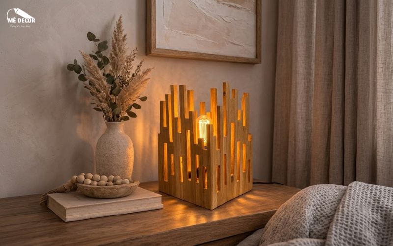 Đèn decor gỗ handmade