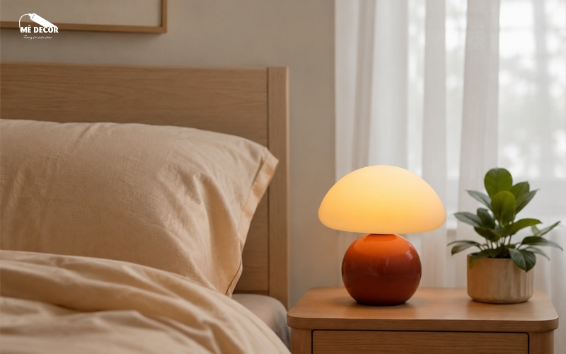 Đèn nấm mini decor phòng ngủ phong cách trẻ trung