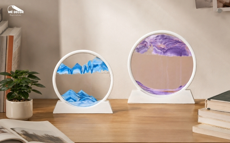 Đèn tranh cát chảy 3D cho kệ decor