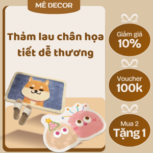 Thảm Lau Chân 3D Họa Tiết Hình Hoa
