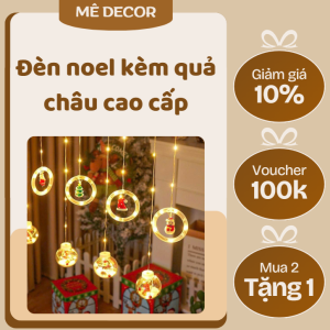 Đèn Noel Kèm Quả Châu Cao Cấp – Giáng Sinh Lung Linh Trọn Vẹn!