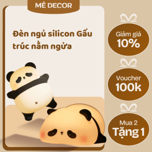 Đèn ngủ silicon Gấu trúc nằm ngửa