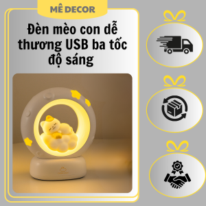 Đèn mèo con dễ thương USB ba mức độ sáng